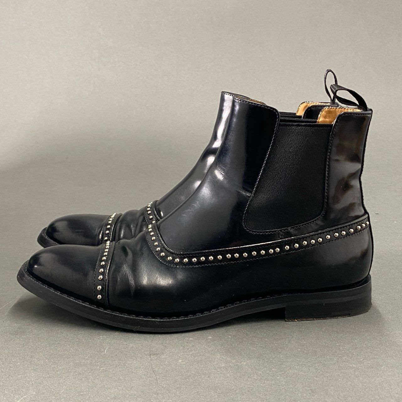 church'sチャーチ37 ブラックレザー サイドゴアブーツ