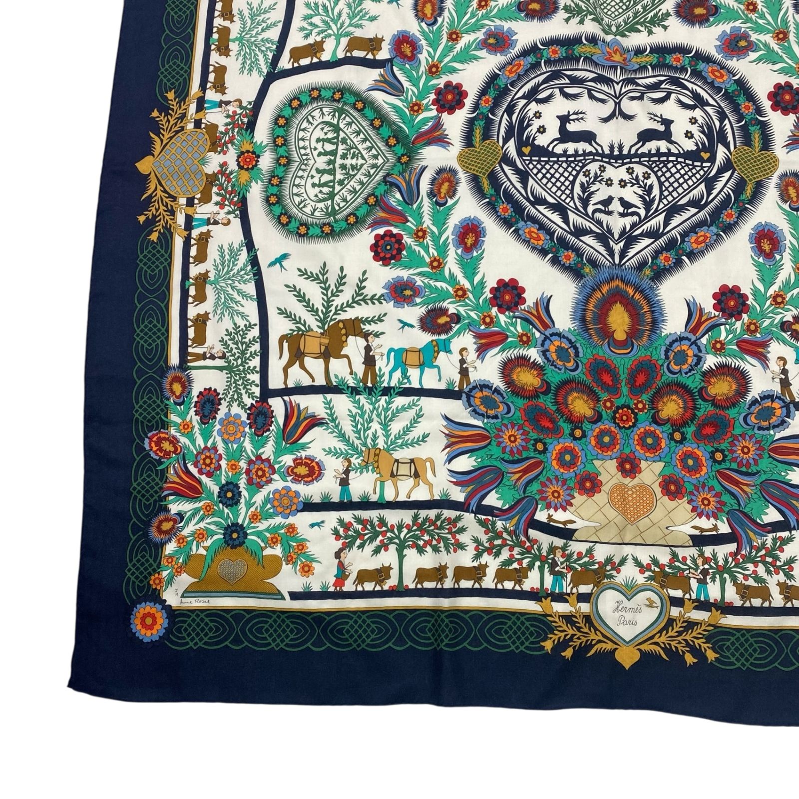 極美品 HERMES エルメス カレ140 大判 スカーフ ストール