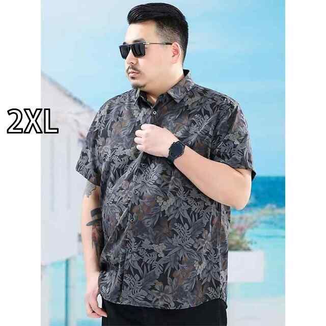 [2XL]秋冬 コーデ メンズ  服 シンプル ファッション オシャレ 大人 かっこいい 大きいサイズ ストリート 紳士服  ゆったり 薄手 半袖 花柄 シャツ カジュアル 