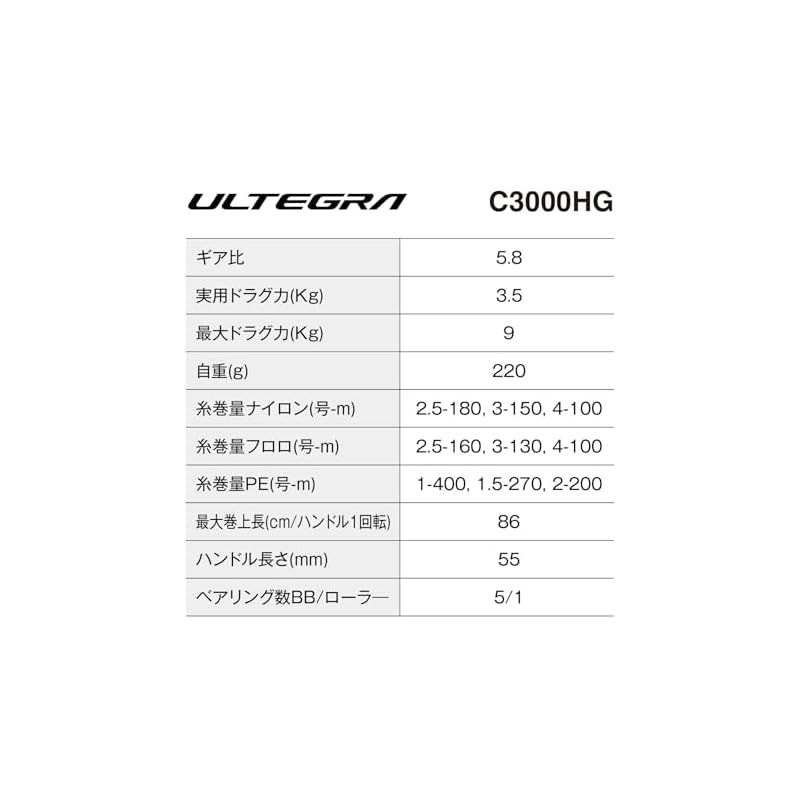 シマノ SHIMANO スピニングリール 25アルテグラ C 3000 HG