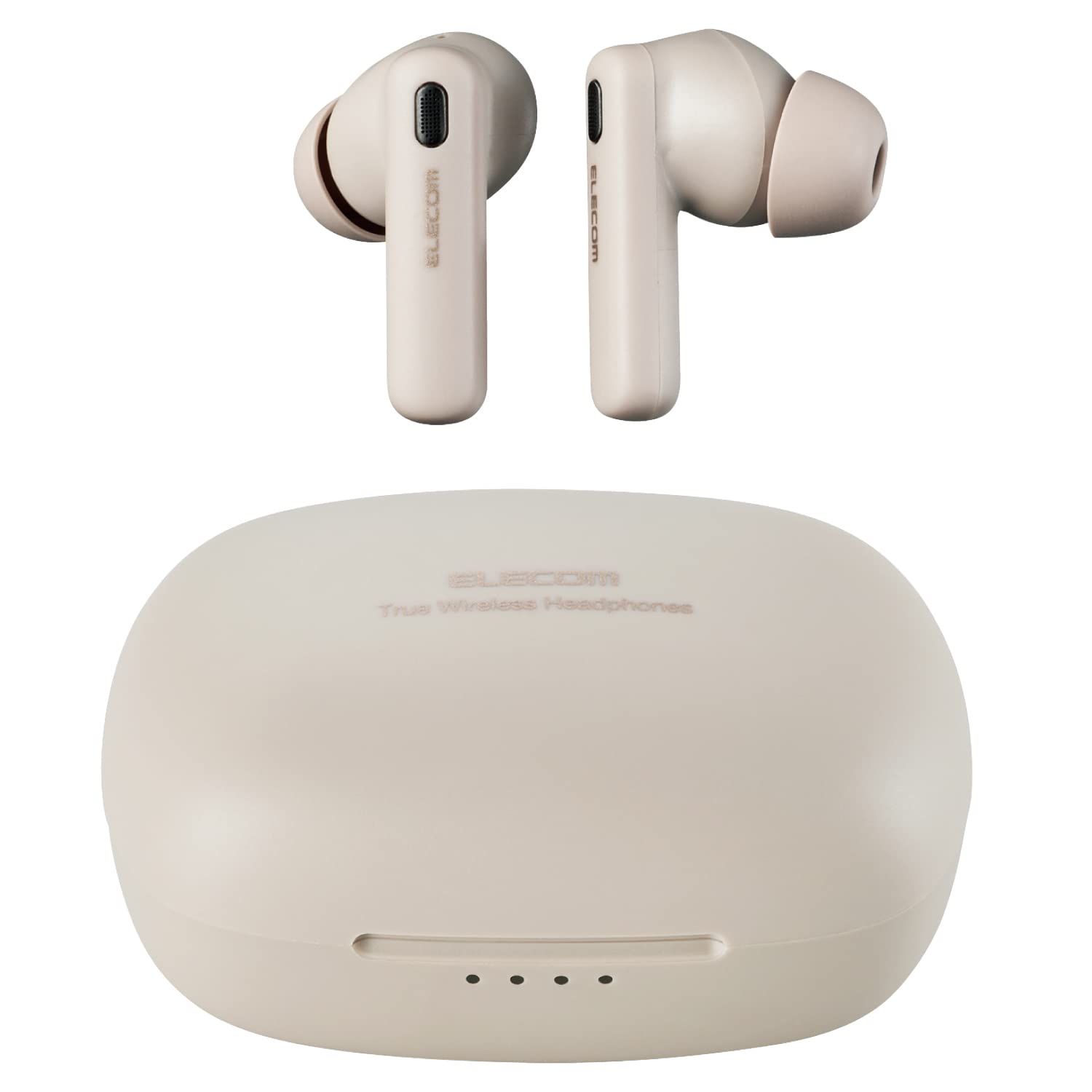 エレコム ワイヤレスイヤホン Bluetooth5.2 ノイズキャンセリング対応 AAC対応 軽量 完全ワイヤレス カナル型 ベージュ LBT-TWS13BE ベージュ