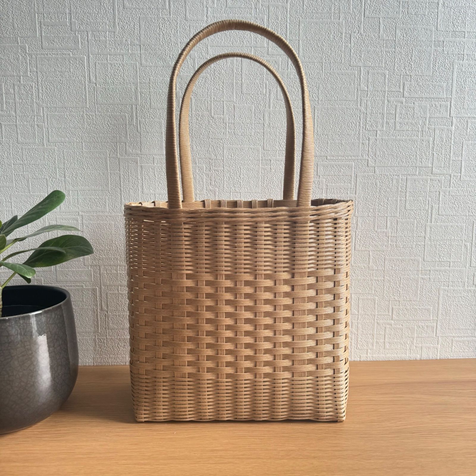 かご バスケット2点セット エコクラフト クラフトバンド Basket 家具・インテリア かご バスケット2点セット エコクラフト