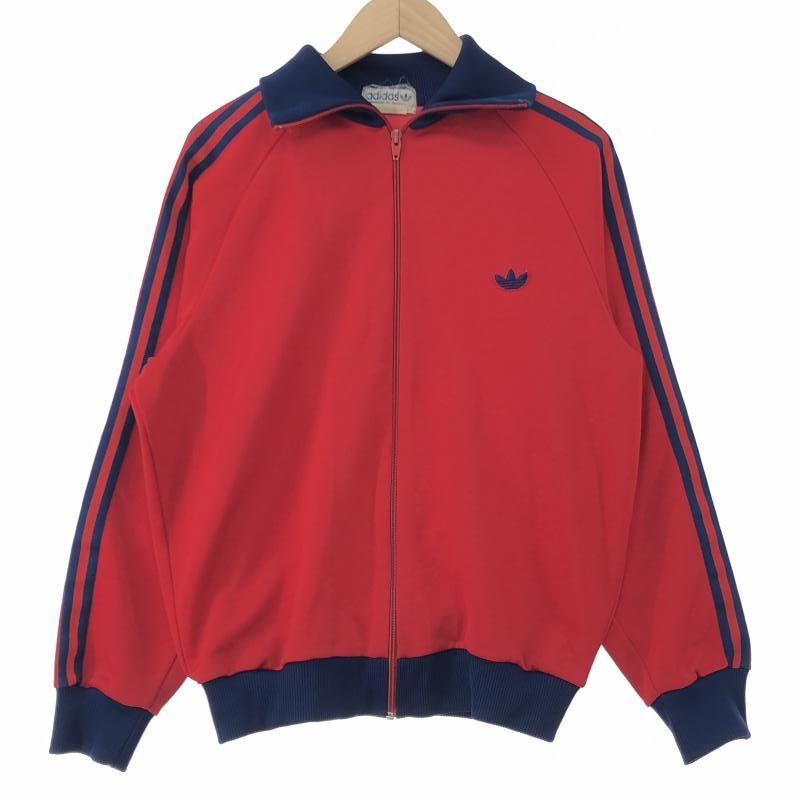 中古】adidas 80s トラックジャケット レッド ブルー アディダス