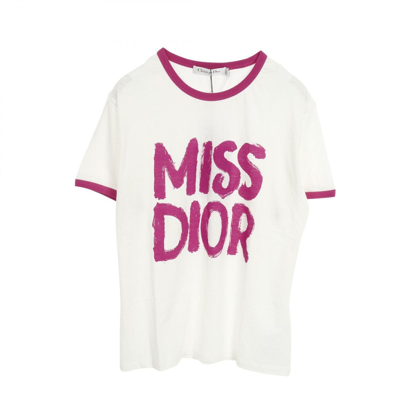 Embroidered T-Shirt White Cotton and Linen Jersey with