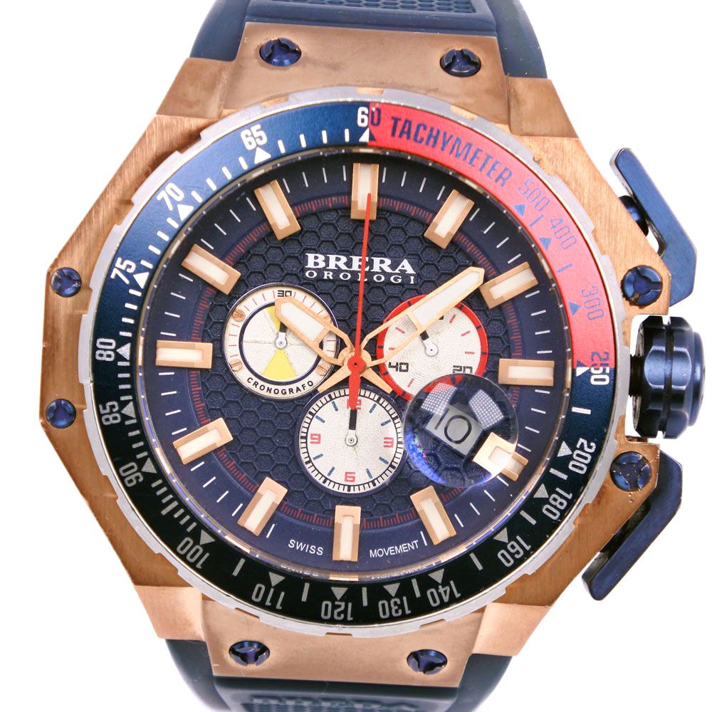BRERA OROLOGI】ブレラオロロジ BRGTC45 ステンレススチール×ラバー 