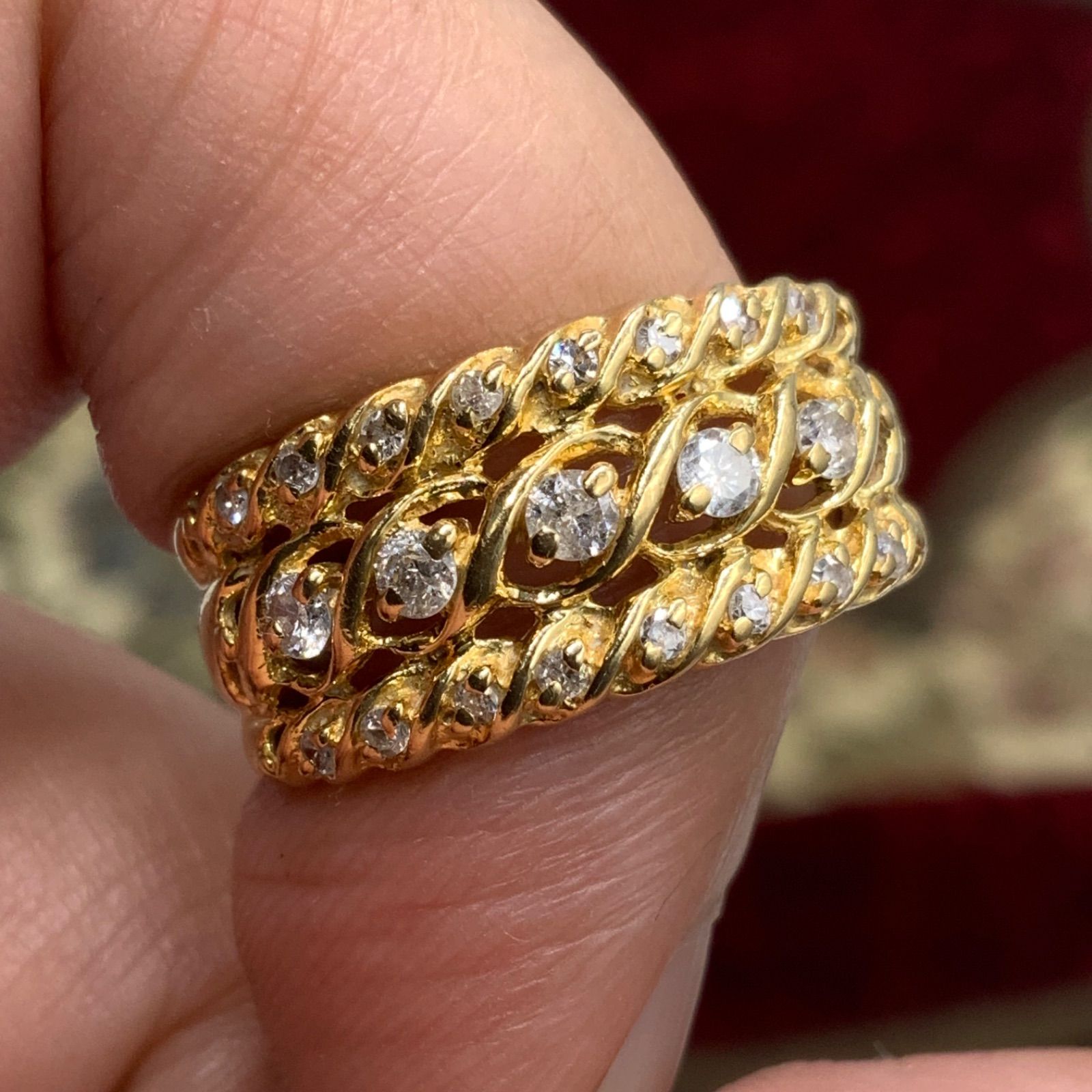 K18ダイヤハートリング K18 ハートダイヤリング