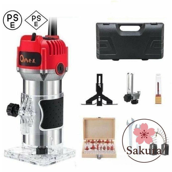 【新品未使用】電動トリマー 電気トリミング機 電動ルーター 新品】電動トリマー 電動ルーター 木工用 透明ベーストリミング