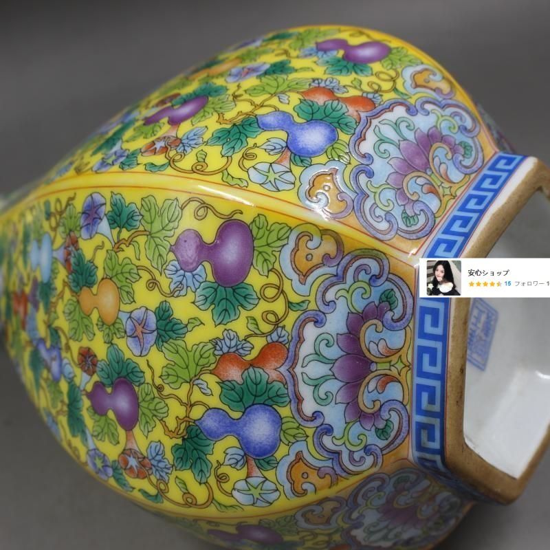蒔金琺瑯彩六方玉壺春瓶 景徳鎮 陶磁器 装飾品 現代工芸品 美術品 置物 蒔金琺瑯彩六方玉壺春瓶 景徳鎮 陶磁器 装飾品 現代工芸品 美術