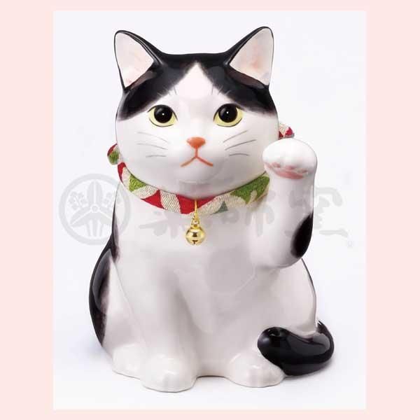 飼い猫モチーフ 招き猫（斑猫・ハチワレ） 置物 ◎2個目～大幅