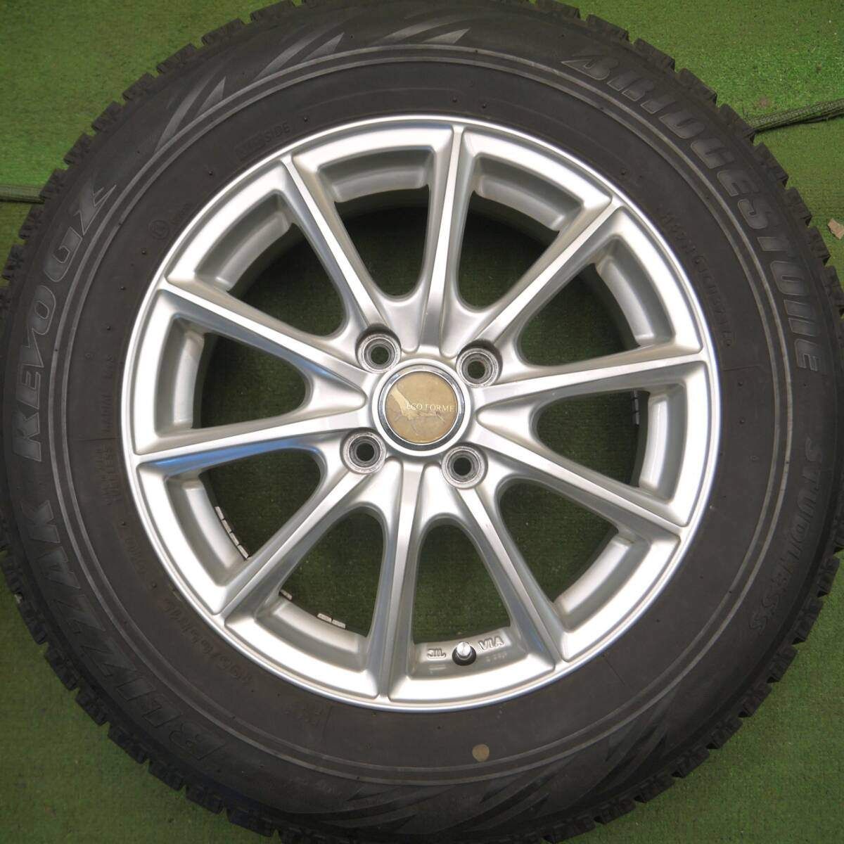 プリウス等に BS ブリザックREVOGZ 195/65R15 ホイールセット 中古 売切!! 中古スタッドレス195⁄65R15ブリザック4本セット ノア、セレナ