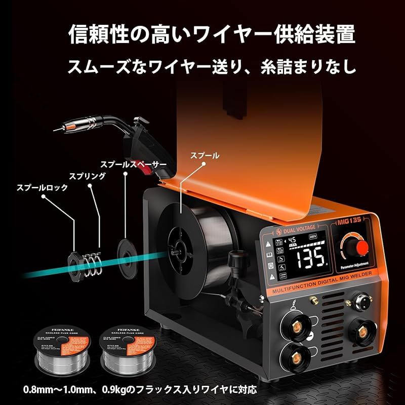 インバーター搭載ノンガスMIG 被覆アーク