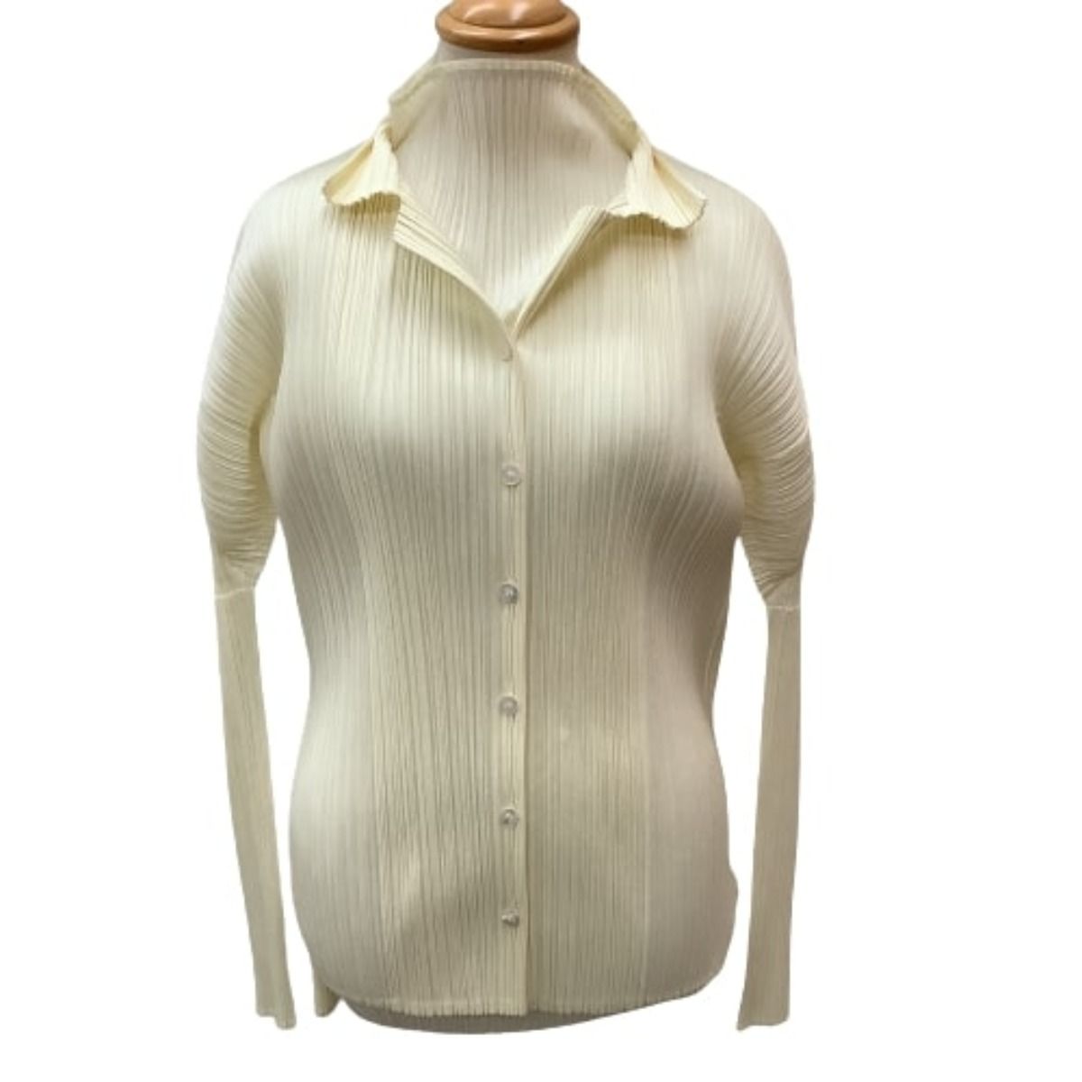 ISSEY MIYAKE イッセイミヤケ PLEATS PLEASE シャツ SIZE 3 PP05-JJ001 ネイビー やや傷や汚れあり ISSEY MIYAKE - ISSEY MIYAKE イッセイミヤケ PLEATS PLEASE