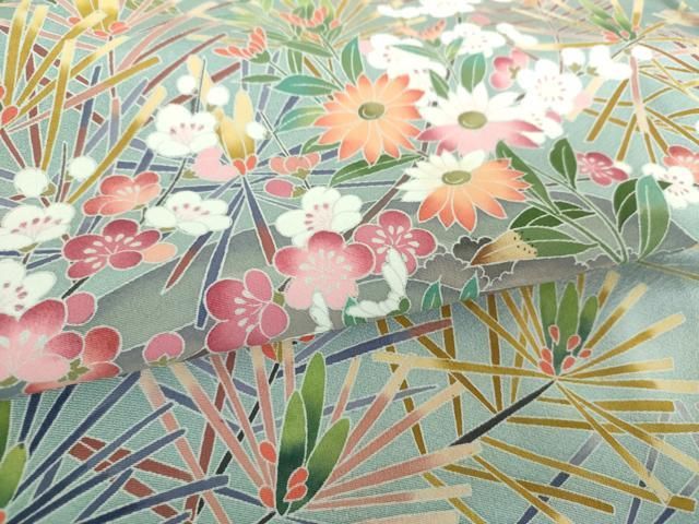 平和屋着物●訪問着　友禅　作家物　草花文　暈し染め　上代40万　仮絵羽　正絹　逸品　未使用　DAAS3992ps 平和屋着物○訪問着 友禅 作家物 草花文 暈し染め 上代40万 仮絵羽