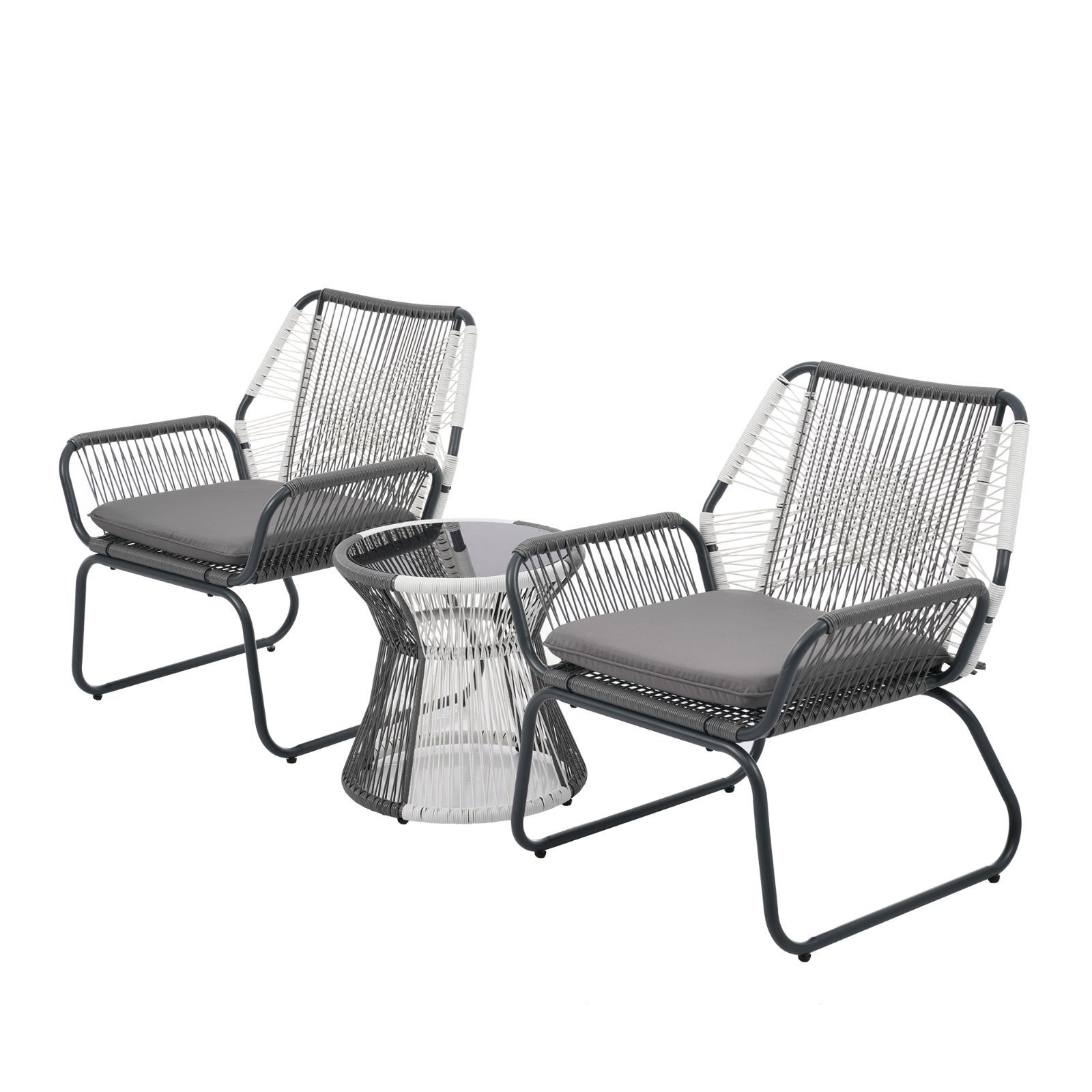 ベージュ】ガーデンファニチャー テーブル 2点セット ガーデン