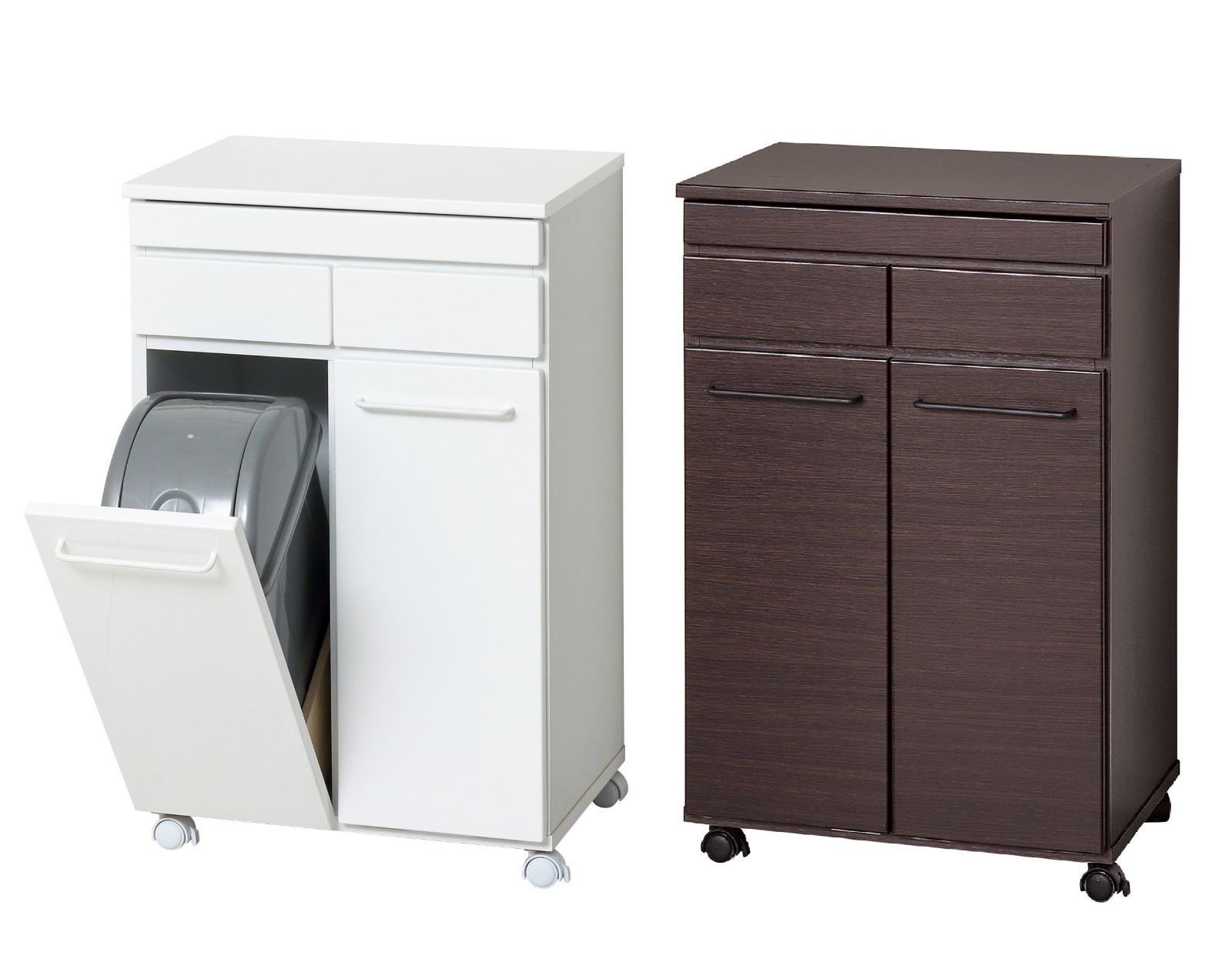 送料無料【展示品・新品】天然木大容量ダストボックス（3分別）ペール