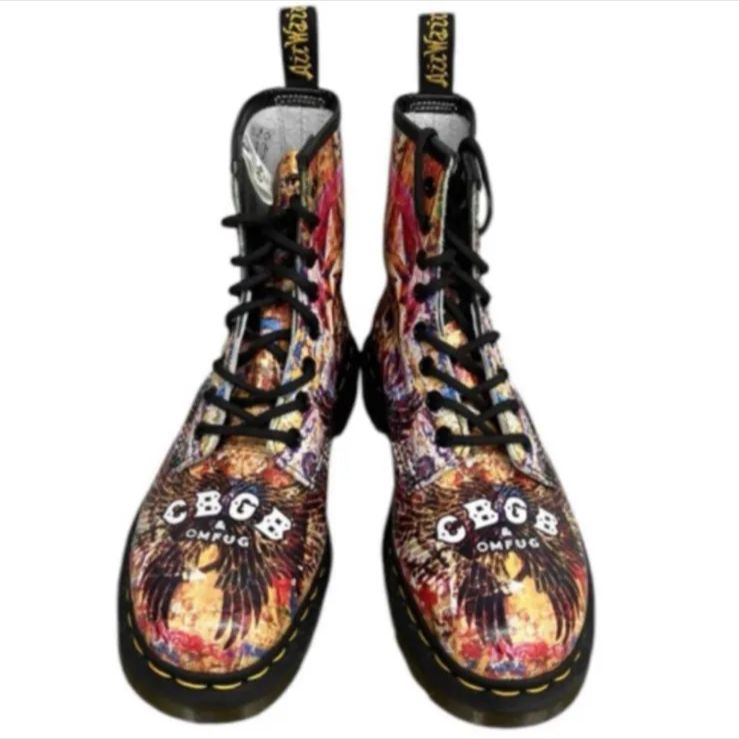 Dr.Martens × CBGB-OMFUG ドクターマーチン 8ホール ショートブーツ UK5 24cm 廃盤モデル レザー コラボ