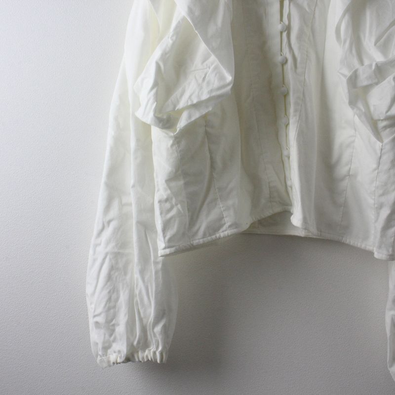 美品　22SS IENA LA BOUCLE コットンタックスリーブブラウス 白 美品 22SS IENA LA BOUCLE コットンタックスリーブブラウス 白