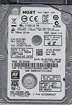 【中古-非常に良い】 hts545050?a7e380 PN 0j31005 MLC da5116 Hitachi 500?GB SATA 2.5ハードドライブ