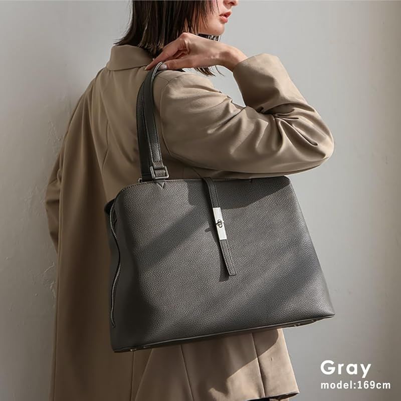 VITAFELICE ヴィータフェリーチェ 3ルームロングハンドルトートバッグ レディース sib-20073p グレー 1