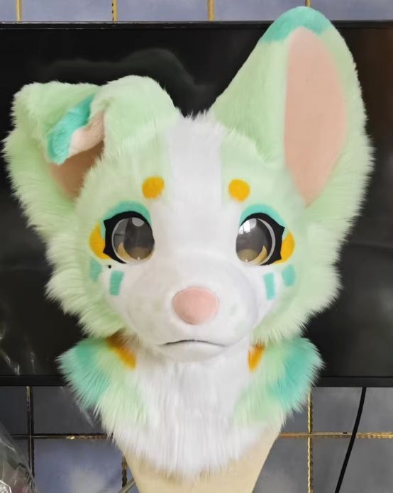 着ぐるみヘッド 犬 NO.111 グリーン 緑 全頭ヘッド ケモノ ファースーツ ぬいぐるみ コスプレ コスチューム kigurumi