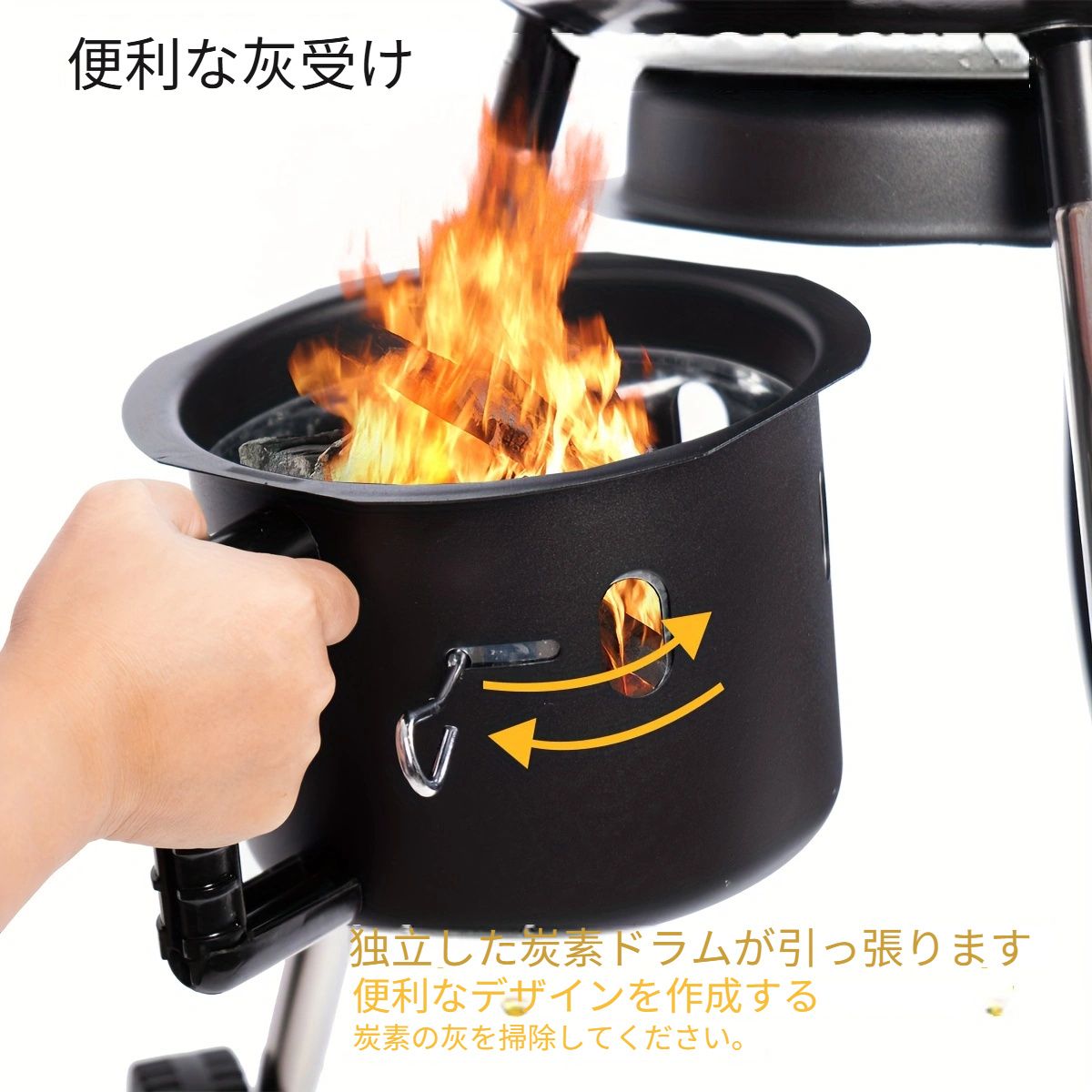 新着商品 1台ポータブルチャコールBBQグリル BANGRUI 鋳鉄製チャコールグリル耐久性のあるコーティング仕上げ食品接触安全統合温度計調節 な空気口車輪付きキッチンと庭での使用に適していますWzZ