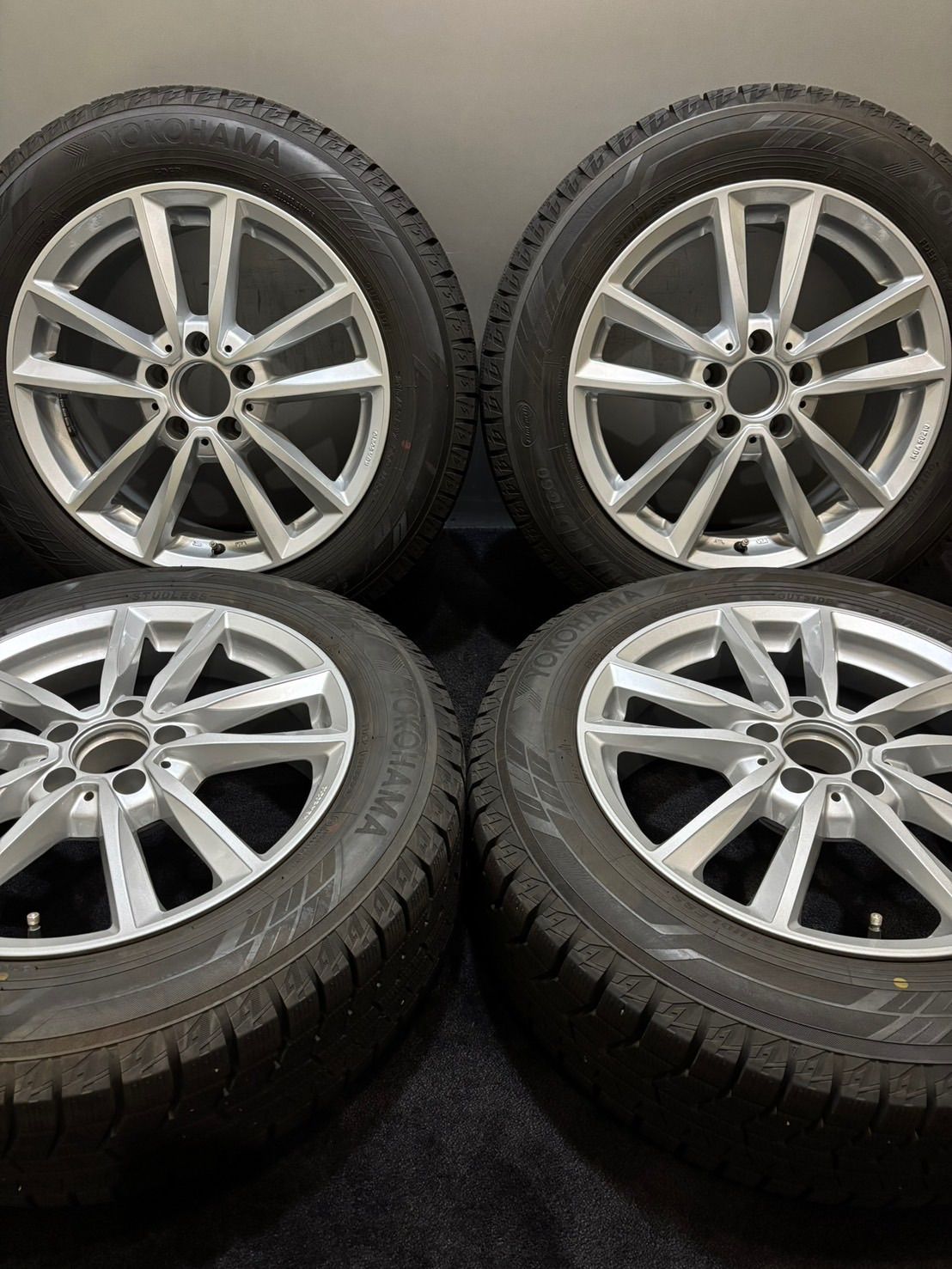 イボ付 215 60R17 YOKOHAMA ice GUARD iG60 21年製 MAK 17インチ 7.5J 43 112 5H スタッドレス 4本 ベンツ GLA 等 南7-K249