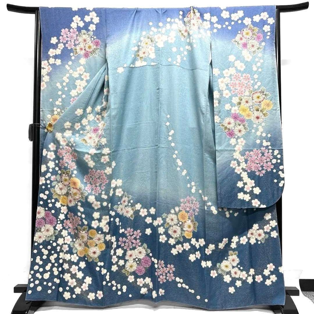 徳永憲峯 桐屋翠山工房 銀通し 辻ヶ花 桜花 振袖 晴れ