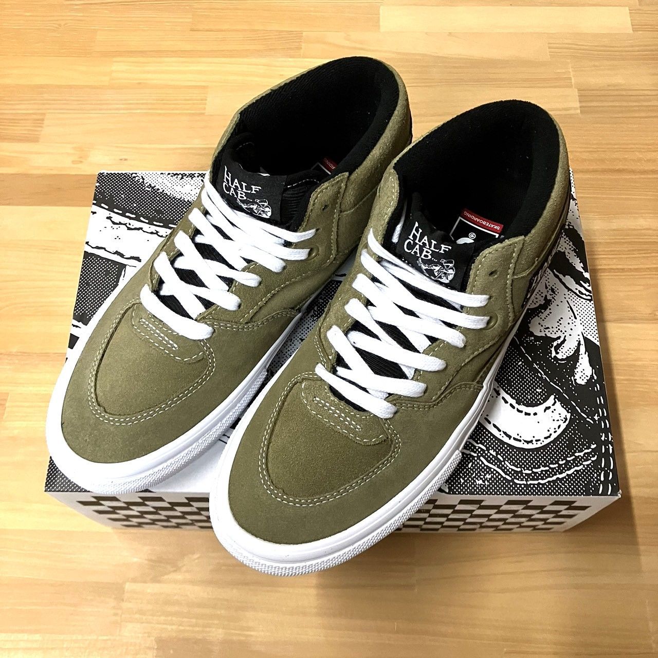VANS SKATE HALF CAB / PIG SUEDE.OLIVE/BLACK（バンズ/ヴァンズ