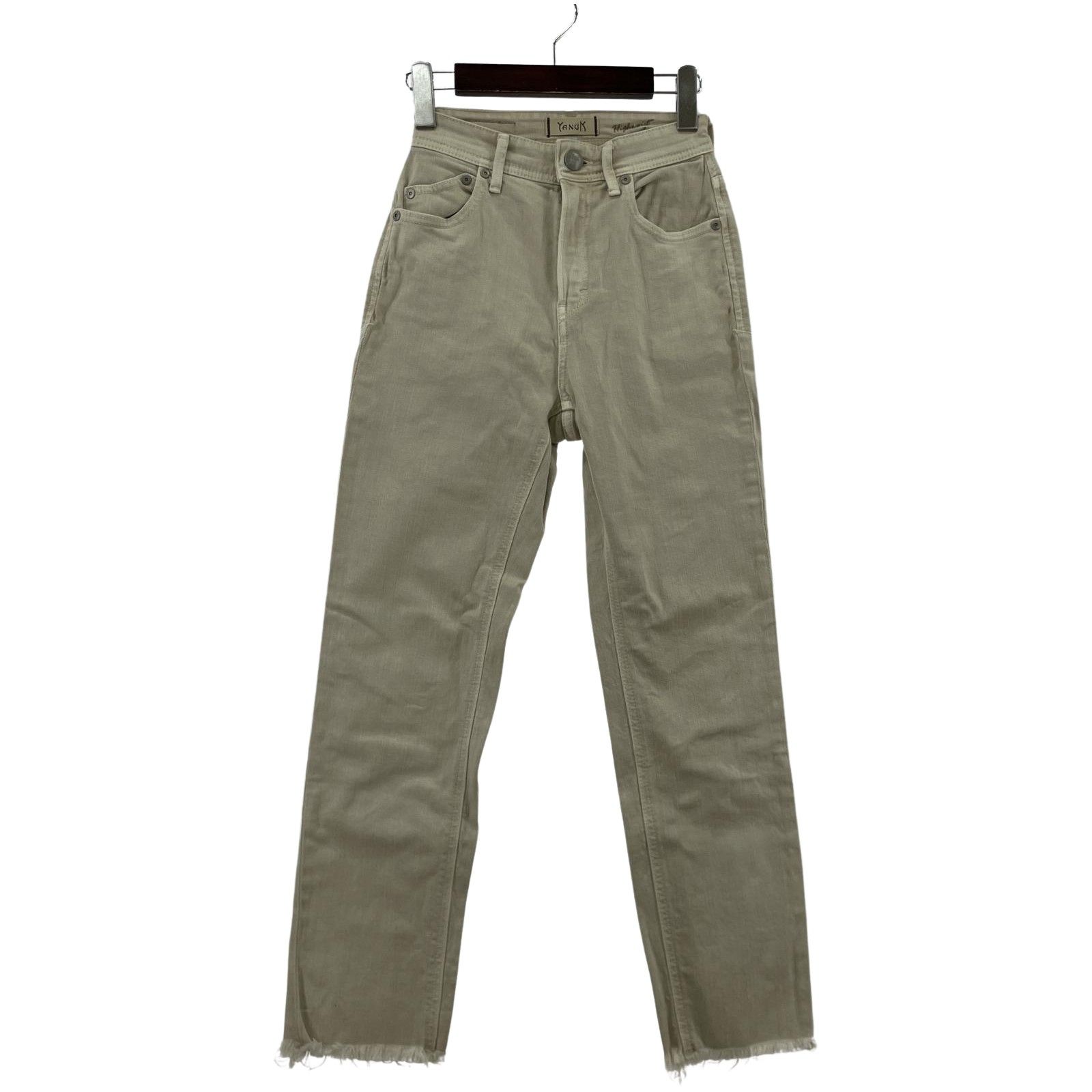 YANUK ヤヌーク カットオフ スリムテーパードデニムパンツ size22 