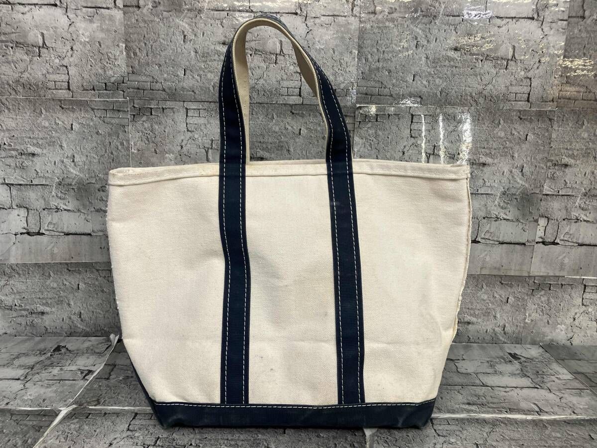 80s 2色タグ L.L.Bean エルエルビーン トートバッグ ビーントート キャンバス ネイビー