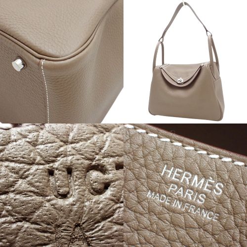 HERMES(エルメス) リンディ30 エトゥープ/エトープ グレージュ トリヨンクレマンス パラジウム金具 シルバー金具 A刻印 ショルダーバッグ 2WAY ハンドバッグ 肩掛け レディース 40802132402【中古】【アラモード】 HERMES(エルメス) リンディ30 エトゥープ/エトープ グレージュ