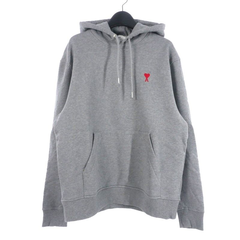 アミ アレクサンドル マテュッシ ami alexandre mattiussi SMALL ADC HOODIE スウェット プルオーバー パーカー フーディ 刺繡ロゴ 裏毛 L グレー BFUSW200 国内正規