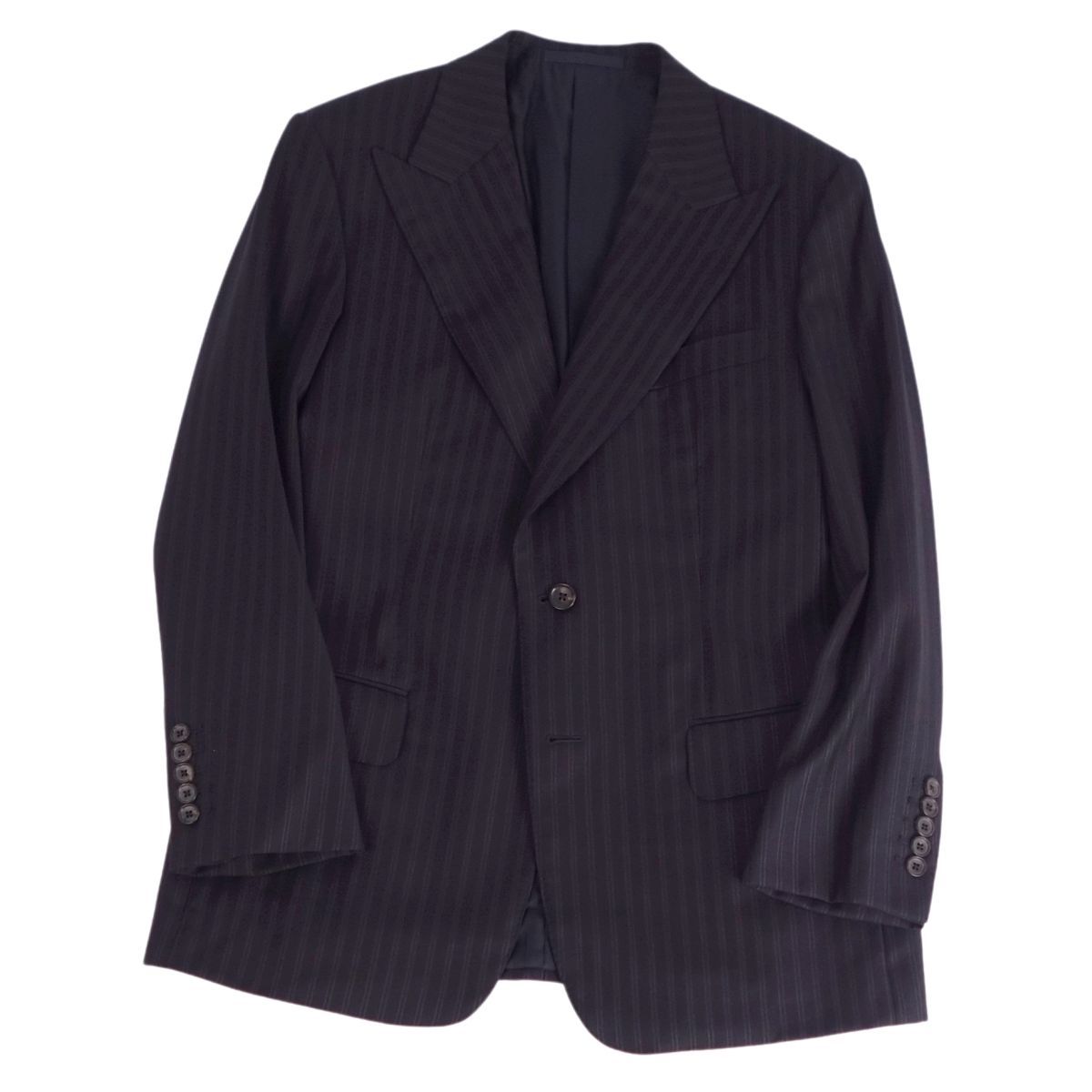 【美品】グッチ スーツ セットアップ ストライプ ウール チャコールグレー 40 GUCCI - 美品 グッチ GUCCI セットアップ スーツ ジャケット