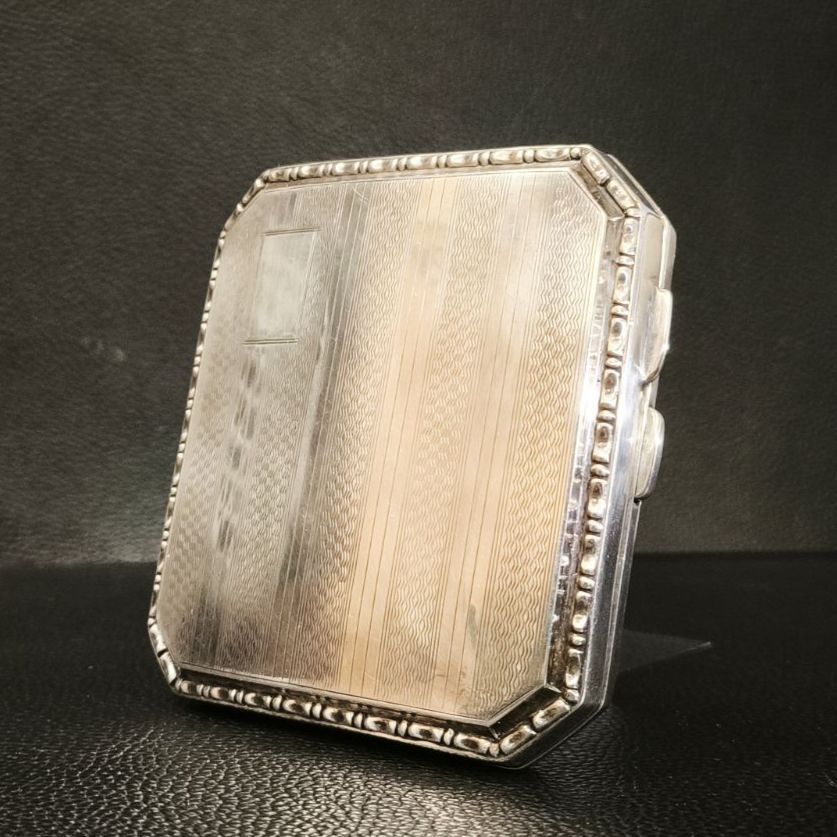 超 アンティーク 英国 イギリス 1920年代 金箔 純銀製 スターリング シルバー 925|1000 シガレットケース ボックス SNA 2250313007008VB