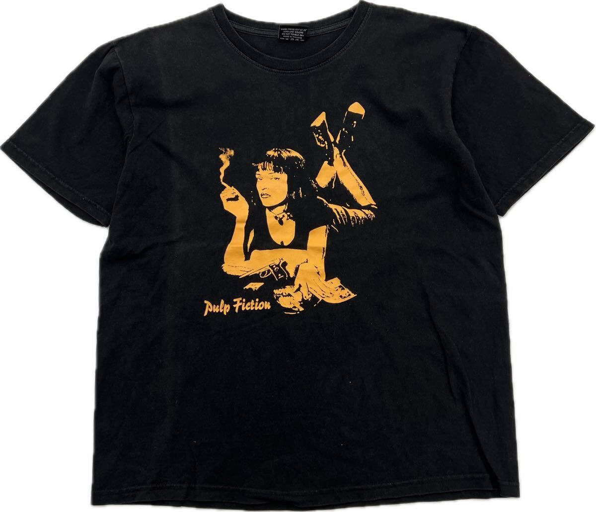 BROADWAY ☆ パルプフィクション プリント ブラック Tシャツ L アメカジ ストリート 人気 名作 映画 サブカル 古着 ブロードウェイ■S3065