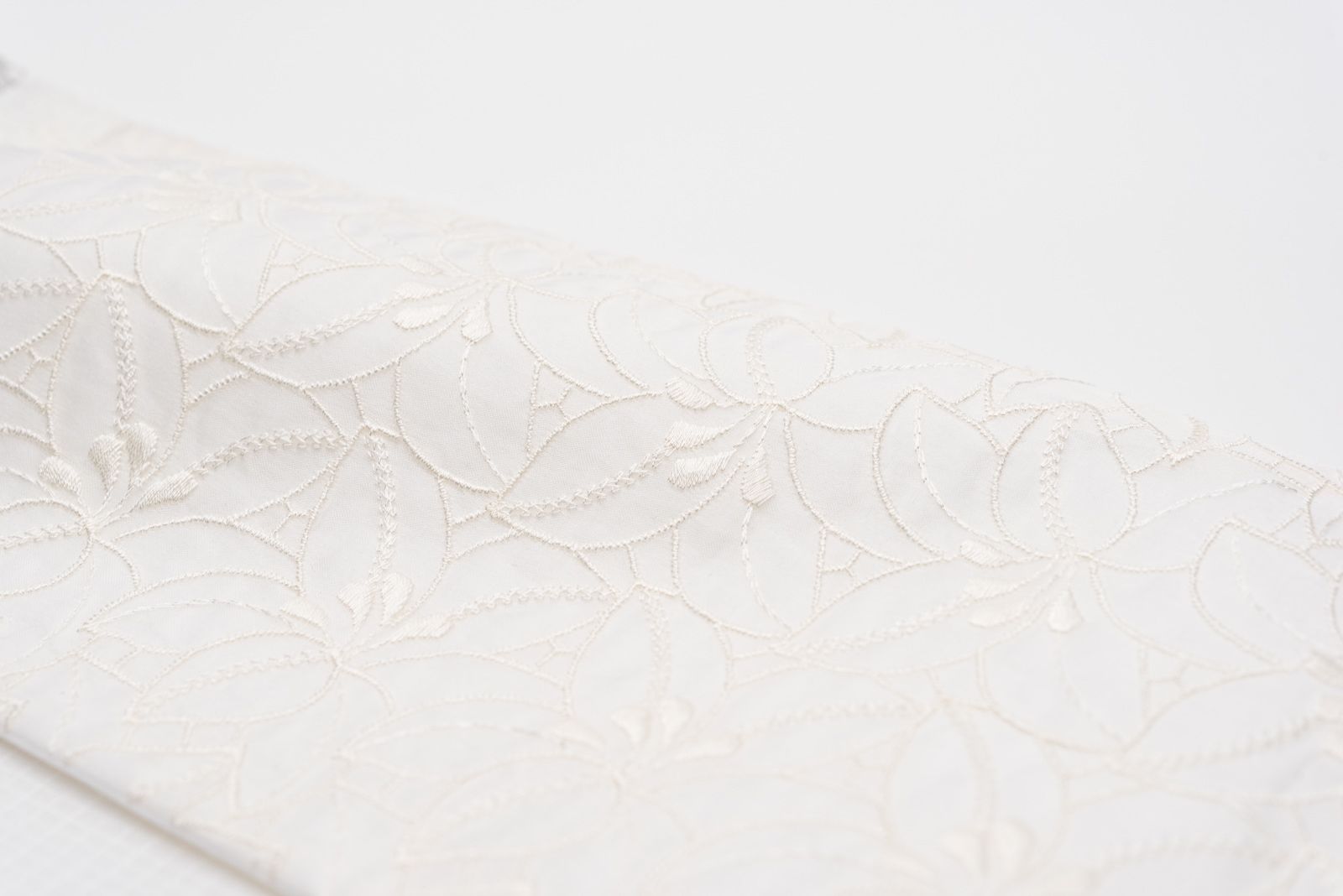 シルクオーガンジーレース半幅帯 白水色系 NICORILABO_COM