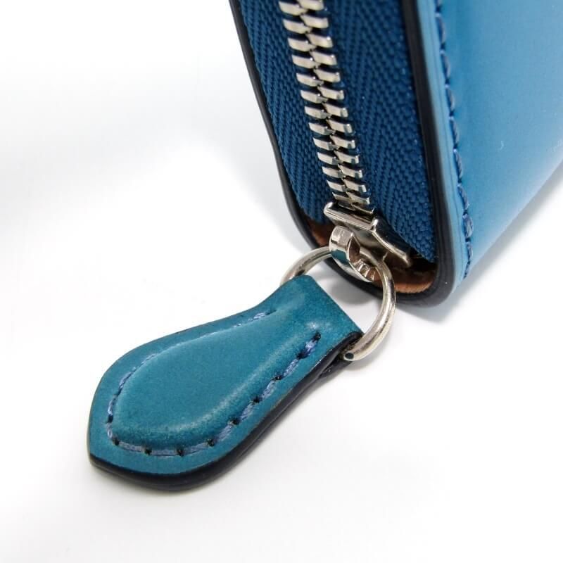Flathority フラソリティ 小銭入れ FM 711 水染 オイルコードバン ミニ財布 コインケース ブルー