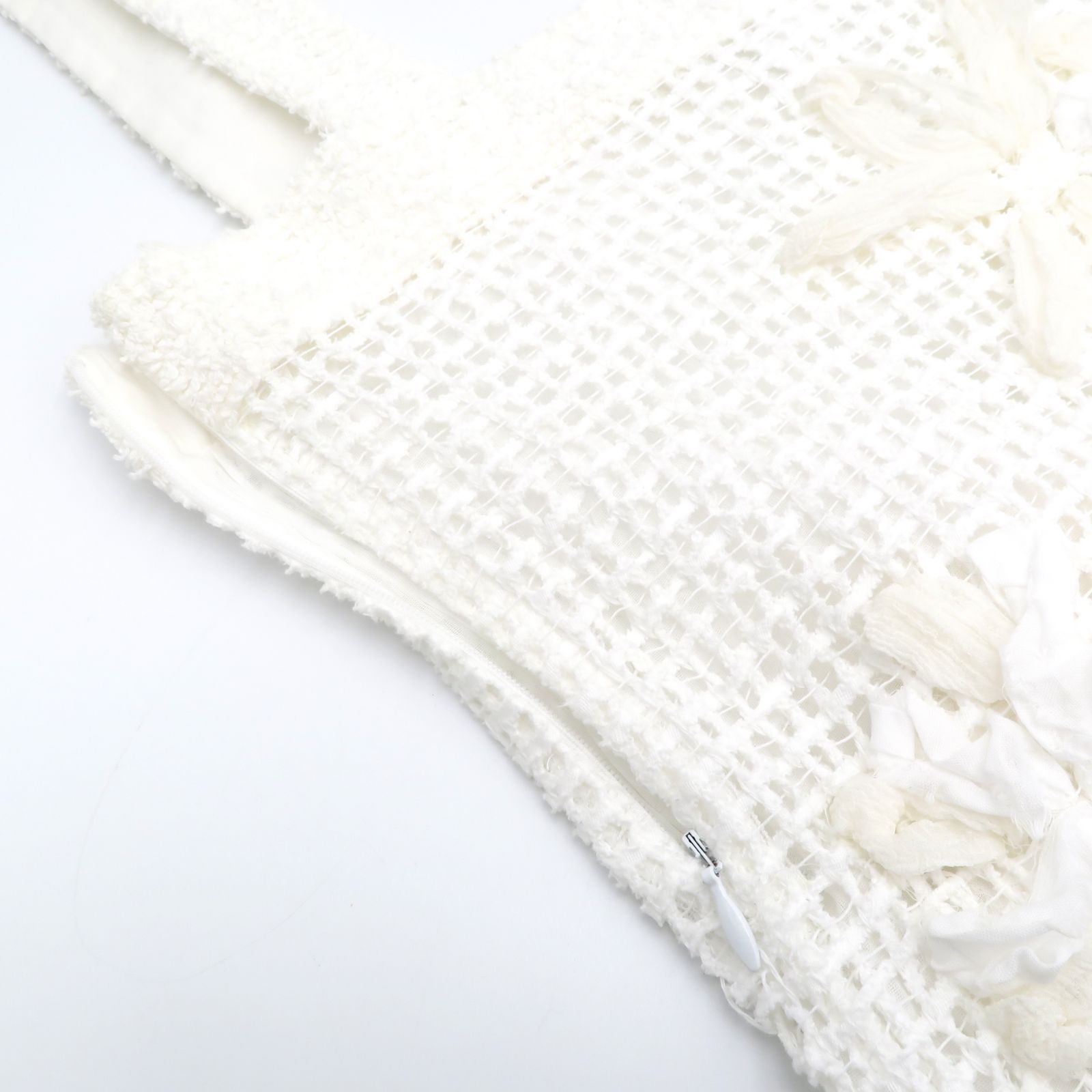 CHANEL シャネル ノースリーブ ニット カットソー フリンジ ロゴ装飾  