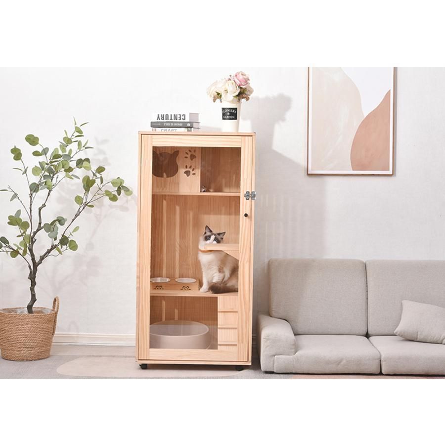 新品 猫ケージ3段 キャットケージ 3段 ペットケージ 木製1019-200 猫