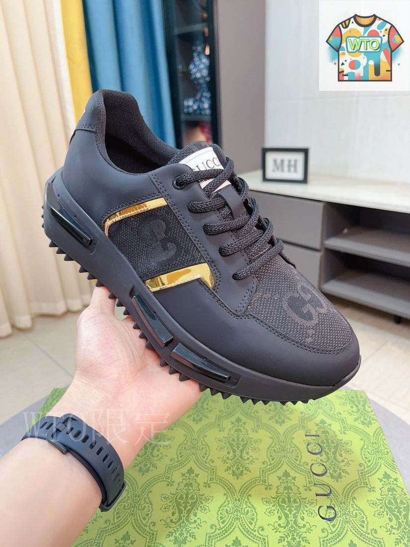 GUCCI グッチ メンズデッキシューズ 6 レザー GUCCI グッチ レザーシューズ 高品質 牛皮カジュアル靴 メンズ
