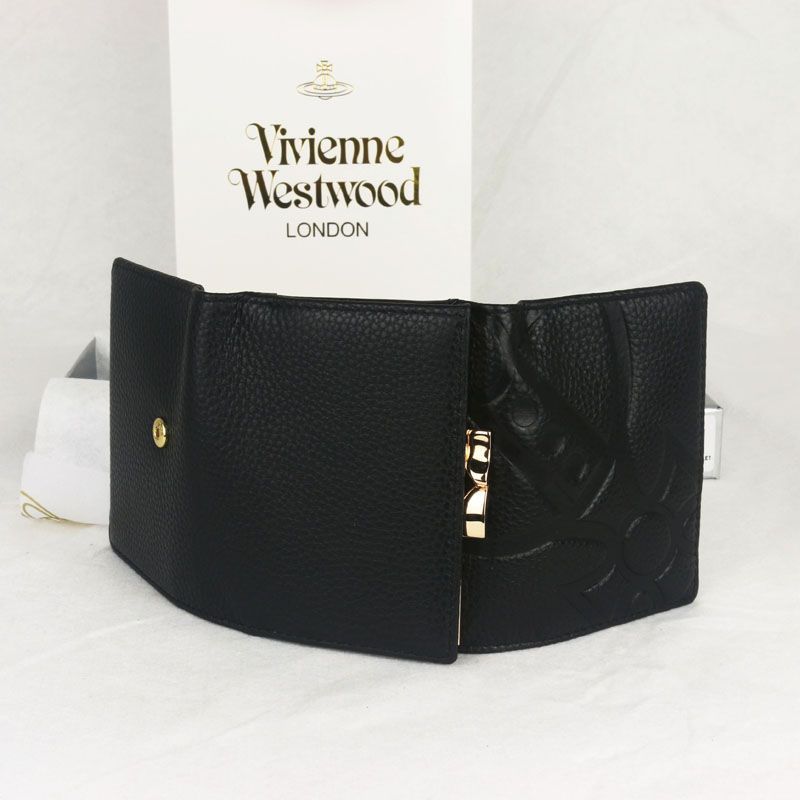 ✨美品✨ VivienneWestwood 牛革 ブラック レザー 財布 定期 新品 美品 Vivienne Westwood ヴィヴィアンウエストウッド