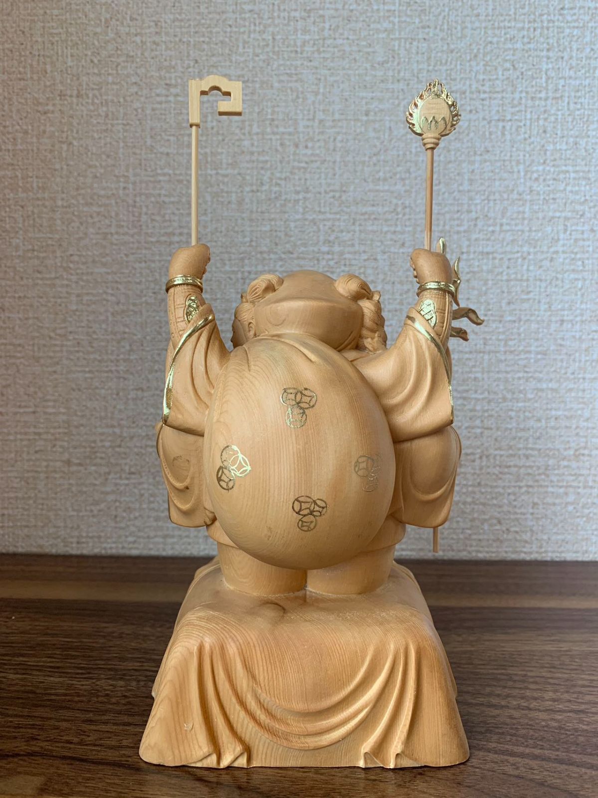 大黒天像【金彩有り】 大自在天 だいこくさま ◆白檀 木彫 仏像 大黒天像【金彩有り】 大自在天 だいこくさま ◇白檀 木彫 仏像