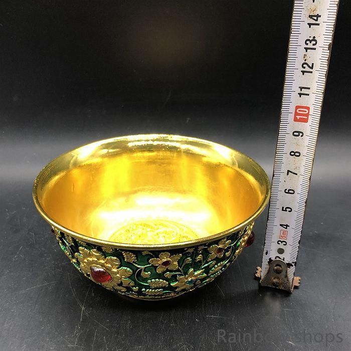 新品未使用】大清乾隆 花開富貴景泰藍花開富貴碗 装飾品 現代
