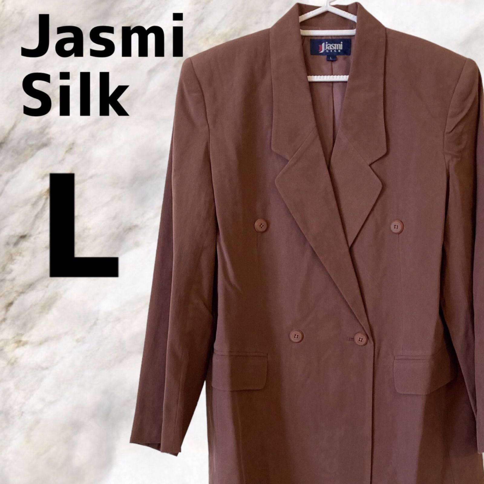 K-710 jasmi silk 絹 シルク 100パープル テーラードジャケット 通勤 