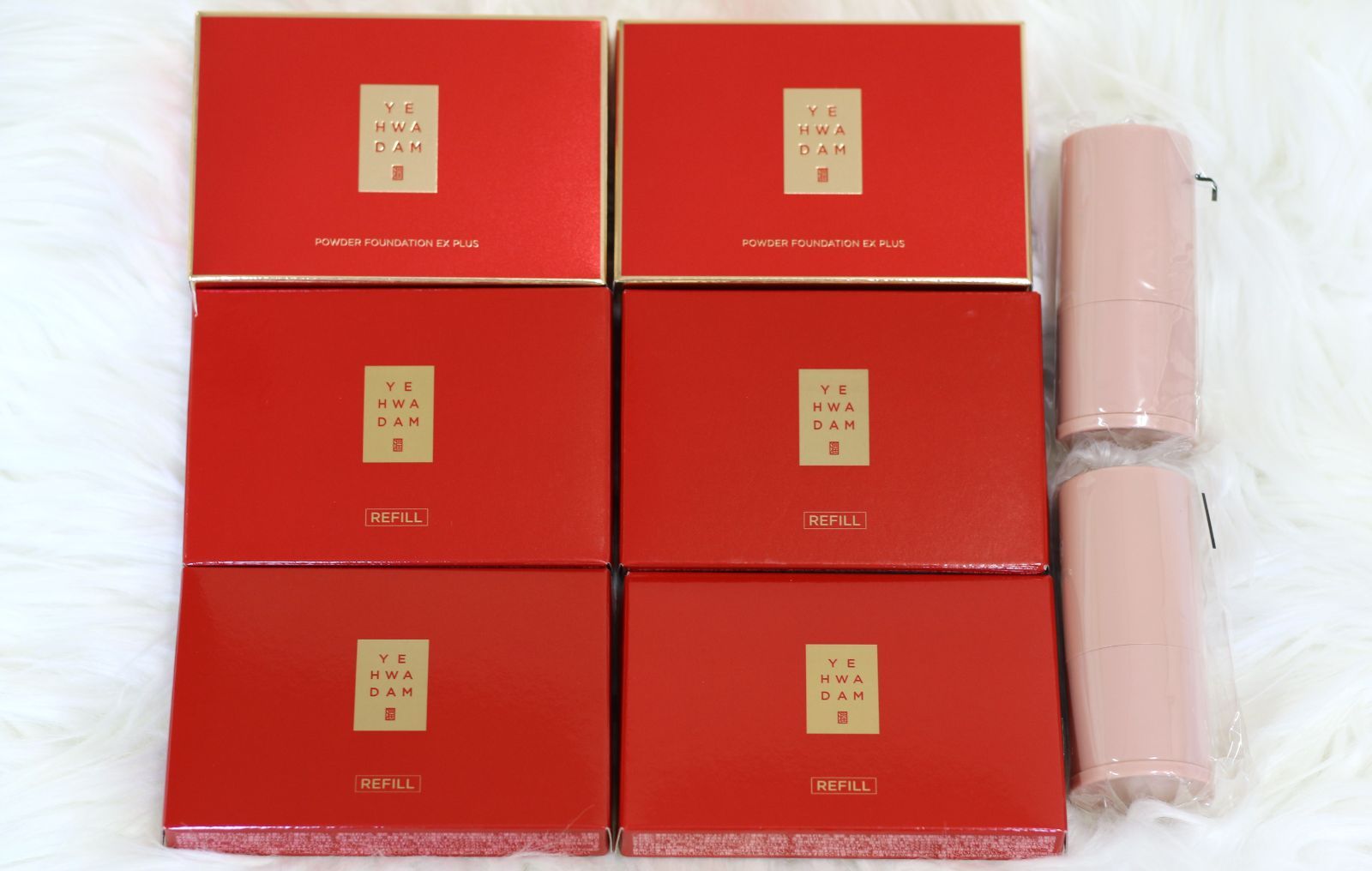 ザフェイスショップイェファダムパウダーファンデーションEXプラス 内容量10g×2箱 レフィル10g×4箱