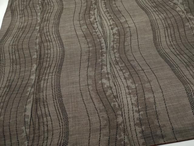 平和屋着物○本場大島紬 9マルキ 泥染め よろけ縞 正絹 逸品
