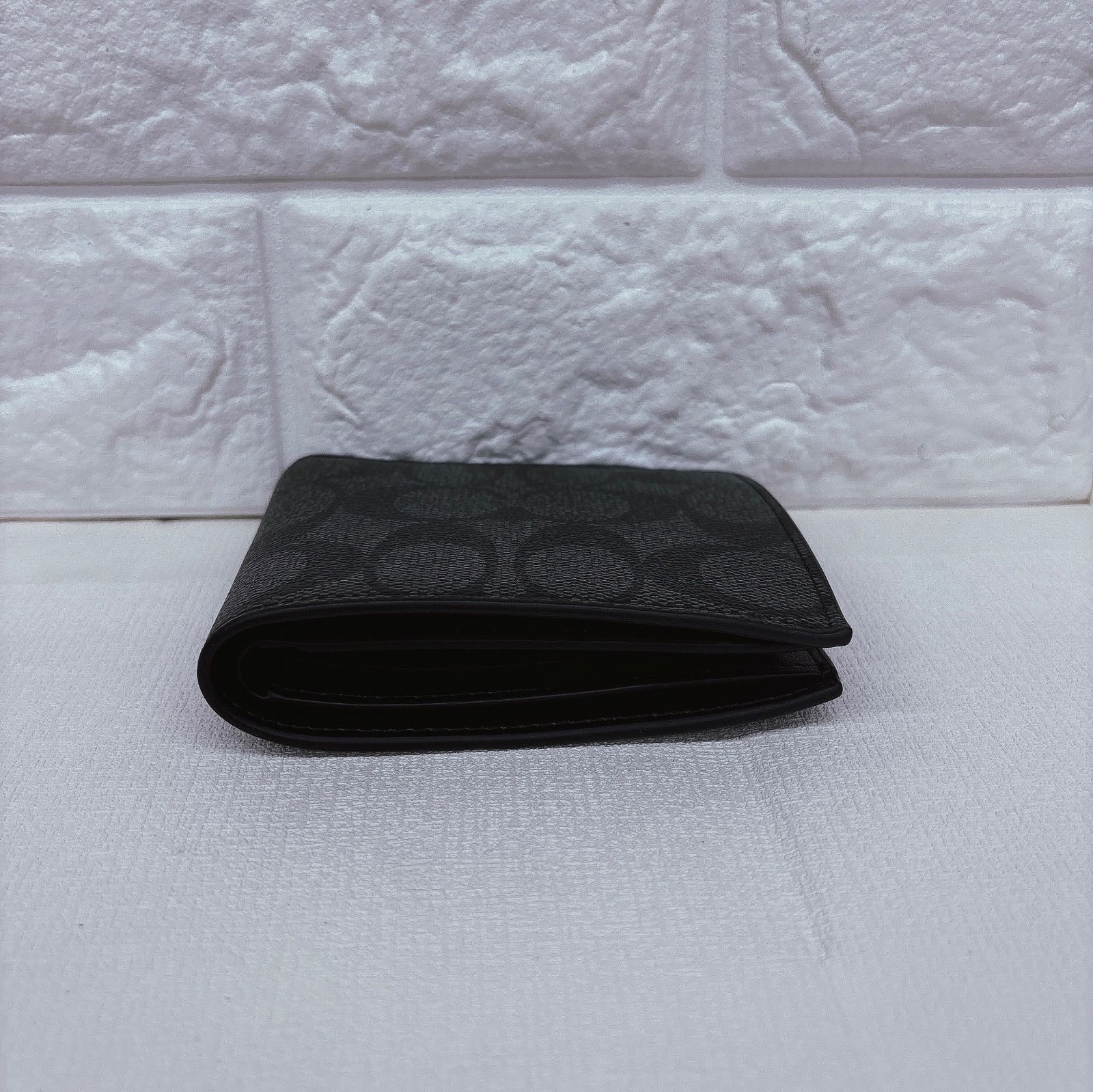 新品COACH(コーチ)メンズ ブラック チャコール シグネチャー キー