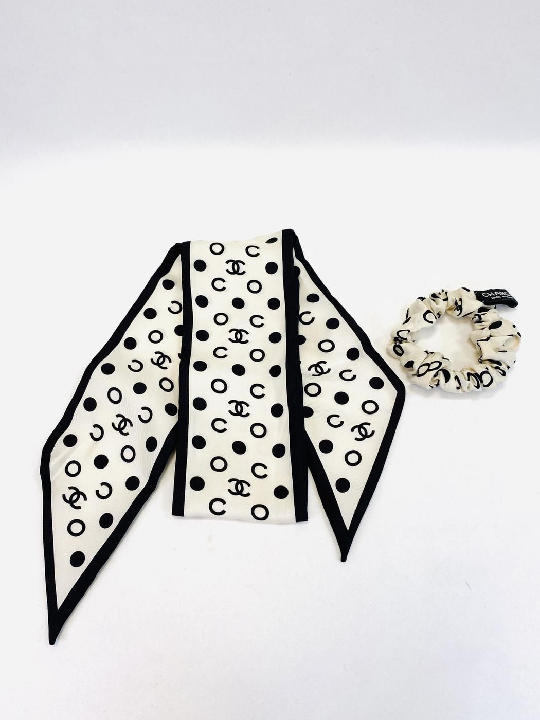 CHANEL シャネル スカーフ シュシュ リボンシュシュ ココマーク 22V