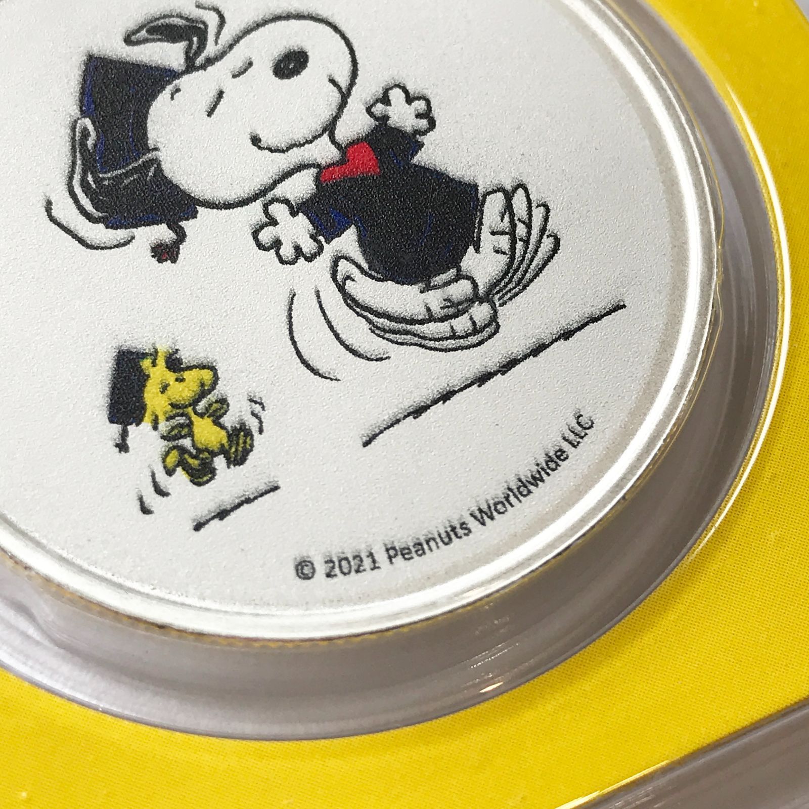 スヌーピー&ウッドストック 卒業式 2021年 カラー銀貨 1オンス