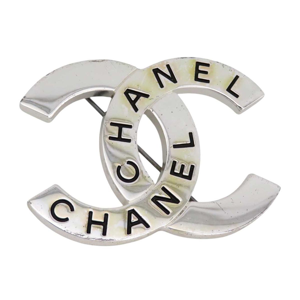 最終SALE!! CHANEL 希少ピンブローチCHANELロゴ used シャネル ココマーク ロゴ ピンブローチ メタル ユニセックス